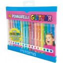 BOX CREA SCINTILLANTI CAPOLAVORI 16 PENNARELLI 8COLORI BRILLANT GLITTER 8 PASTEL GLITTER PER SCRIVERE E DISEGNARE MITAMA