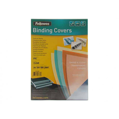 BINDING COVERS COPERTINE PER RILEGATURE TRASPARENTI A4 PVC CLEAR 150 MICRONS 100 FOGLI