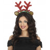 CERCHIETTO NATALIZIO CORNA RENNA GLITTER DIADEMA PER TRAVESTIMENTI SPETTACOLI E SCENE VARIE RENNA DI BABBO NATALE