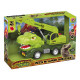 DINOSAUR PARK TRUCK T-REX GRU MEZZI DA LAVORO GIURASSICI 29CM CON BOTTONI PREMI E SUONA RUGGITO CLACSON ACCENSIONE