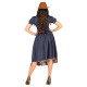 COSTUME COWGIRL CAWBOY DONNA TG.L VESTITO GILET PER TRAVESTIMENTI DI CARNEVALE A TEMA WESTERN NO CAPPELLO E ACCESSORI