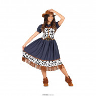 COSTUME COWGIRL CAWBOY DONNA TG.L VESTITO GILET PER TRAVESTIMENTI DI CARNEVALE A TEMA WESTERN NO CAPPELLO E ACCESSORI