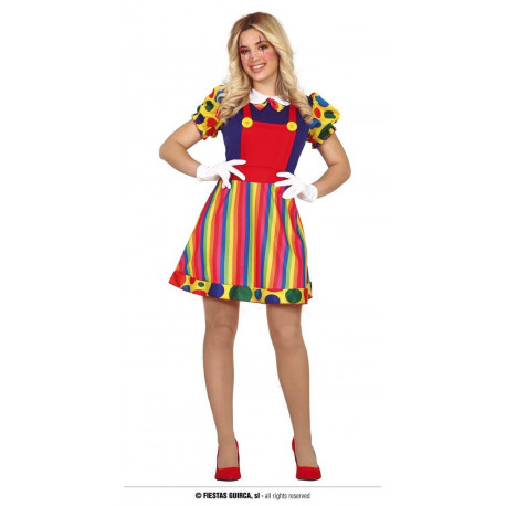 COSTUME CLOWN DONNA TG.L VESTITO PAGLIACCIO COLOR PER TRAVESTIMENTI DI  CARNEVALE SPETTACOLI A TEMA CIRCO NO ACCESSORI - Parole e Pensieri