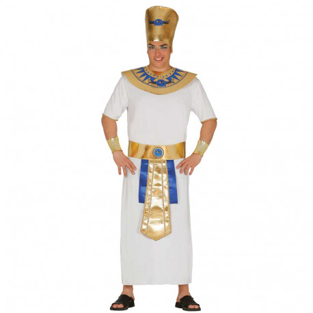 COSTUME CARNEVALE FARAONE EGIZIANO TG L 50/54 CAPPELLO/MAGLIA/CINTURA/C.COLLO/PANTAL.X TRAVESTIM. ANTICO EGITTO NO ACCE