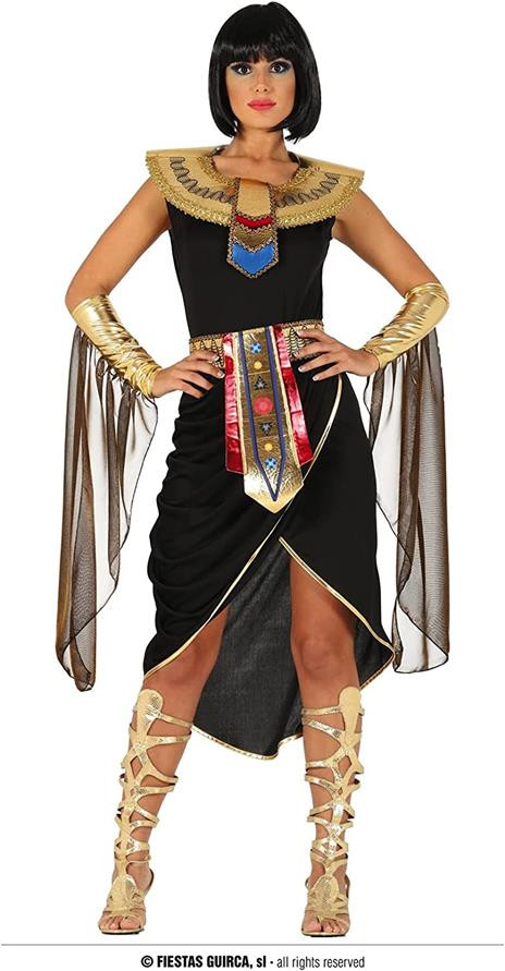 COSTUME CARNEVALE CLEOPATRA TG S VESTITO COMPLETO CON ABITO COLLETTO  POLSIERE E CINTURA DONNA REGINA EGIZIA NO ACCESSORI - Parole e Pensieri