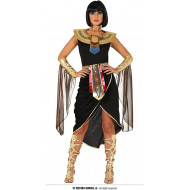 COSTUME CARNEVALE CLEOPATRA TG M VESTITO COMPLETO CON ABITO COLLETTO POLSIERE E CINTURA DONNA REGINA EGIZIA NO ACCESSORI