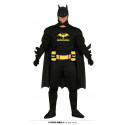 COSTUME CARNEVALE SUPEREROE BATMANBAR VESTITO TG M COMPLETO MANTELLO C/CAPUCCIO TUTA E CINTURA P/LATTINE NO ACCESSORI