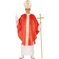 COSTUME PAPA TG.M VESTITO PAPALE CON CAPPELLO MANTELLO TUNICA PER TRAVESTIMENTI DI CARNEVALE A TEMA RELIGIOSO NO ACCESSO