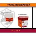 TAZZA IN CERAMICA AS ROMA IN SCATOLA REGALO ESAGONALE IN CARTONE STAMPATO PRODOTTO UFFICIALE