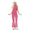 COSTUME PINK COUNTRY GIRL TG S PER TRAVESTIMENTI DI CARNEVALE A TEMA BARBIE FOULARD GILET PANTALONI NO ACCESSORI