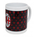 TAZZA MUG DA COLAZIONE IN CERAMICA AC MILAN BIANCA ROSSA E NERA CON LOGO 12X9X8CM SCATOLATA PRODOTTO UFFICIALE ITALY