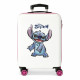 TROLLEY DA VIAGGIO STITCH ADORABLE DISNEY RIGIDO ABS 4RUOTE 38X55X20CM BIANCO VALIGIA DA CABINA CHIUSURE A COMBINAZION