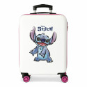 TROLLEY DA VIAGGIO STITCH ADORABLE DISNEY RIGIDO ABS 4RUOTE 38X55X20CM BIANCO VALIGIA DA CABINA CHIUSURE A COMBINAZION