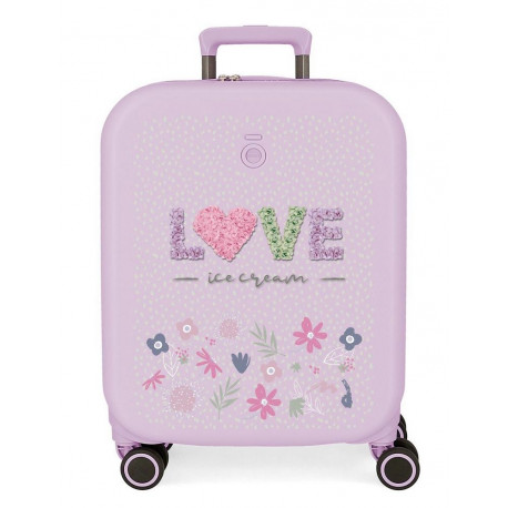 TROLLEY DA VIAGGIO ABS 4 DOPPIE RUOTE ENSÒ LOVE ICE LILLA VERDE VALIGIA 40X55X20CM DA CABINA CHIUSURE A COMBINAZIONE