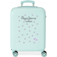 TROLLEY DA VIAGGIO ABS PEPE JEANS LONDON BECCA 4 RUOTE VALIGIA RIGIDA DA CABINA 40X55X20CM 2 CHIUSURE A COMBINAZIONE