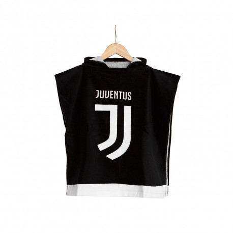 PONCHO IN SPUGNA FC JUVENTUS TG.UN ACCAPPATOIO A MANTELLO CON CAPPUCCIO PER BAMBINI 100%COTONE OFFICIAL PRODUCT HERMET