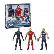 MARVEL AVENGERS TITAN HERO SET 3 PERSONAGGI 30CM SUPER EROI THOR BLACK PANTHER IRON MAN OFFICIAL PRODUCT HASBRO