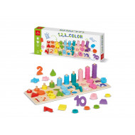 SCATOLA 1,2,3, COLOR GIOCO EDUCATIVO IN LEGNO CON ACCESSORI PER IMPARARE I NUMERI LE FORME GLI ANIMALI DAL NEGRO ITALY