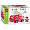 FIRE TRUCK 17X12X10CM AUTOPOMPA IN LEGNO +SCALA E 2 VIGILI DEL FUOCO PER GIOCARE A FARE I POMPIERI LIBRI DAL NEGRO ITALY