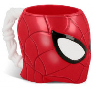 TAZZA 3D PS SPIDER MAN MARVEL ORIGINAL ROSSA CON MANICO BIANCO A FORMA DI TESTA UOMO RAGNO UTILE PORTAPENNE DA SCRIVANIA