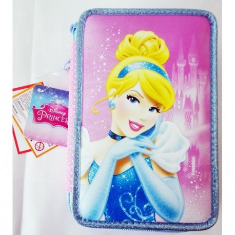 ASTUCCIO COMPLETO 3 CERNIERE CENERENTOLA COLORI GIOTTO DISNEY COLORE ROSA E AZZURRO PRODOTTO ORIGINALE