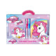 SET MAGICAL JUNIOR UNICORNO 2 LIBRODIARIO SEGRETO CON LUCCHETTO CON 2 CHIAVI + 2 PENNE GLITTER GEL BLU E FUCSIA