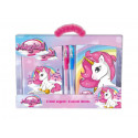 SET MAGICAL JUNIOR UNICORNO 2 LIBRODIARIO SEGRETO CON LUCCHETTO CON 2 CHIAVI + 2 PENNE GLITTER GEL BLU E FUCSIA