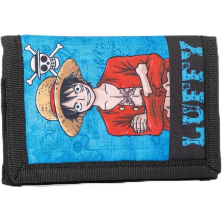 PORTAFOGLIO VELCRO A STRAPPO ONE PIECE 13X8,5X1,5CM ZIP PORTAMONETE TOEI ANIMATION OFFICIAL PRODUCT PANINI SCUOLA ITALY