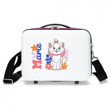 BEAUTY CASE DA VIAGGIO ABS ARISTOGATTI MARIE IN WHITE DISNEY ORIGINAL MINIVALIGIA 29X21X15CM FASCIA AGGANCIO PER TROLLEY