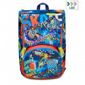 SJ GANG ZAINO SCUOLA BLU TRICKYLED BOY DOPPIO SCOMPARTO ESTENSIBILE CON ZIP LATERALI 27X41X22CM 31LT SEVEN JUNIOR ITALY