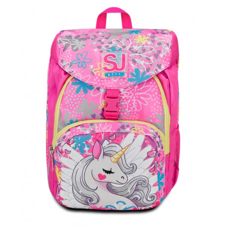 ZAINO SCUOLA PRIMINO SJ GANG UNICORN LED GIRL 27X36X19CM 21LITRI MONOSCOMPARTO 2 TASCHE MULTICOLOR SEVEN JUNIOR ITALY