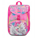 ZAINO SCUOLA PRIMINO SJ GANG UNICORN LED GIRL 27X36X19CM 21LITRI MONOSCOMPARTO 2 TASCHE MULTICOLOR SEVEN JUNIOR ITALY