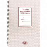 REGISTRO ARCHIVIO AZZERAMENTI GIORNALIERI SPIRALATO A4 30X23,5CM 104 ALLOGGI PER SCONTRINI DA 80MM 160 ETICHETTE CIERRE