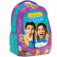 NINNA E MATTI ZAINO SCUOLA OVETTO ZAINETTO ORGANIZZATO 32X21X42CM 3ZIP MULTICOLOLOR FUCSIA MULTICOLOR MARICART ITALY