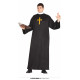 COSTUME DA PRETE SACERDOTE VESTITO COMPLETO CROCE TONACA E COLLETTO TG.XL PER TRAVESTIMENTI RELIGIOSI CURIA NO ACCESSOR