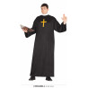 COSTUME DA PRETE SACERDOTE VESTITO COMPLETO CROCE TONACA E COLLETTO TG.XL PER TRAVESTIMENTI RELIGIOSI CURIA NO ACCESSOR