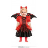 COSTUME DIAVOLETTA BABY 12/18 MESI VESTITO COMPLETO DI DIADEMA E ALI DEVIL PER TRAVESTIMENTI DI HALLOWEEN/CARNEVALE