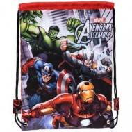 SACCA GYM AVENGERS ASSEMBLE MARVEL 30X40CM.CON SPALLACCI.70% PES-30% PVC PRODOTTO ORIGINALE