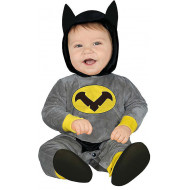 COSTUME SUPEREROE BABY 12/18 MESI VESTITO SUPERBABY NIGHT TUTA CON CAPUCCIO DA PIPISTRELLO A TEMA BATMANNO ACCESSORI