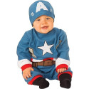 COSTUME CAPITAN AMERICA6/12MESI VESTITO CARNEVALE SUPER EROE BABY COMPLETO TUTA FELPATA E CAPPELLINO MARVEL NO ACCESSORI