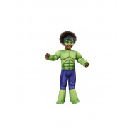 COSTUME HULK DELUXE 3/4 ANNI VESTITO CARNEVALE TUTA IMBOTTITA CON COPRISCARPE E MEZZAMASCHERA SPIDEY MARVEL NO ACCESSORI
