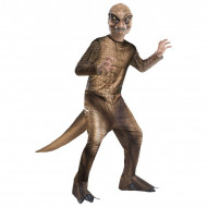 COSTUME T-REX 5/6 ANNI VESTITO CARNEVALE DINOSAURO TUTONE CON CODA C/SCARPE MASCHERA JURASSIWORLD ORIGINAL NO ACCESSORI