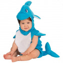 COSTUME DELFINO BABY 1/2 ANNI VESTITO PAGLIACCETTO E COPRICAPO BIANCO E AZZURRO PER TRAVESTIMENTI DI CARNEVALE RUBIES