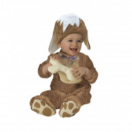 COSTUME CARNEVALE CUCCIOLOPUPPY BABY 6/12 MESI VESTITO CAGNOLINO COMPLETO TUTA COPRICAPO E SAMAGLIO OSSO RUBIES