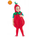 COSTUME FRAGOLINA BABY 12/24MESI VESTITO CARNEVALE TUTA CALZE E COPRICAPO PER TRAVESTIMENTI A TEMA FRUTTA NO ACCESSORI