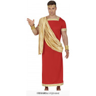 COSTUME CARNEVALE IMPERATORE ROMANO GIULIO CESARE AUGUSTO SENATORE VESTITO TG.L 52/54 TOGA CON MANTELLO NO ACCESSORI