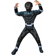 COSTUME BLACK PANTHER AVENGERS 5/6 ANNI VESTITO CARNEVALE COMPLETO TUTA COPRISCARPE E MASCHERA SUPEREROE NO ACCESSORI