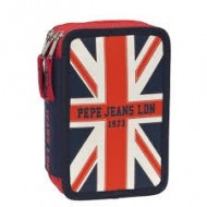 ASTUCCIO SCUOLA COMPLETO 3 CERNIERE PEPE JEANS LDN BANDIERA INGLESE