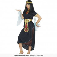 COSTUME CARNEVALE DEA EGIZIA CLEOPATRA REGINA D"EGITTO TG M VESTITO COMPLETO DI COLLETTO MANICHE E CINTURA NO ACCESSORI