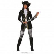 COSTUME CARNEVALE PIRATA VESTITO TGL46/48 CAPPELLO CINTURA GIACCA CON CAMICIA PETTORINA PANTALONI PIRATESSA NO ACCESSORI